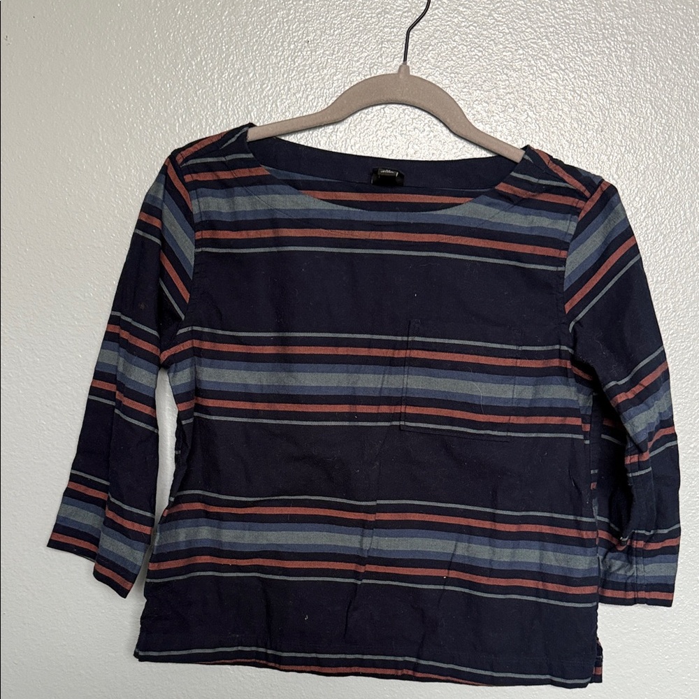 Patagonia Navy Striped Long Sleeve Top